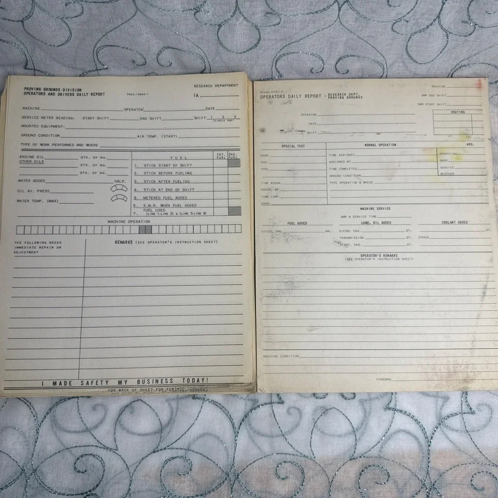 VTG Operator Daily Report Log Book Industrial Safety Forms For Workplace